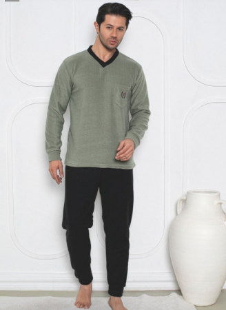 Pijamale de barbati groase - Pijama groasa din două piese, barbati, Material polar, Lux,  Baki1050  100%micro