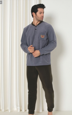 Pijama groasa din două piese, barbati, Material polar, Lux, Baki1046 100%micro Pijama groasa din două piese, barbati, Material polar, Lux, Baki1046 100%micro