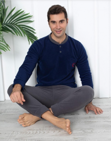 Pijama groasa din două piese, barbati, Material polar, Lux,  Baki301 100%micro [0]