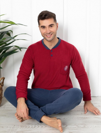 Pijama groasa din două piese, barbati, Material polar, Lux,  Baki308 100%micro [0]