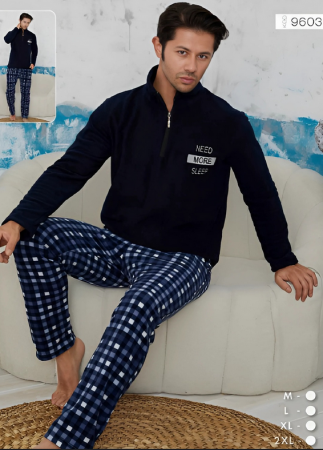 Pijamale de barbati - Pijama groasa din două piese, barbati, Material polar, Lux,  PIJ9603 100%micro