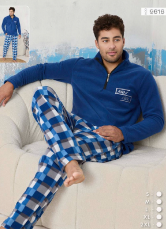 Pijamale de barbati - Pijama groasa din două piese, barbati, Material polar, Lux,  PIJ9616 100%micro