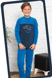 Pijama Polar din două piese pentru baieti, 6-14 ani, 8006, culoare bleomarin si albastru [1]