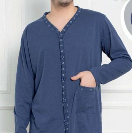 Pijama cu nasturi serie mare Battal din două piese pentru barbati, Material bumbac, big size, BAK701 [1]