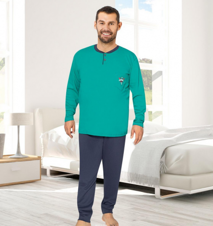 Pijama serie mare Battal din două piese pentru barbati, Material bumbac, big size, 8052-1 [1]