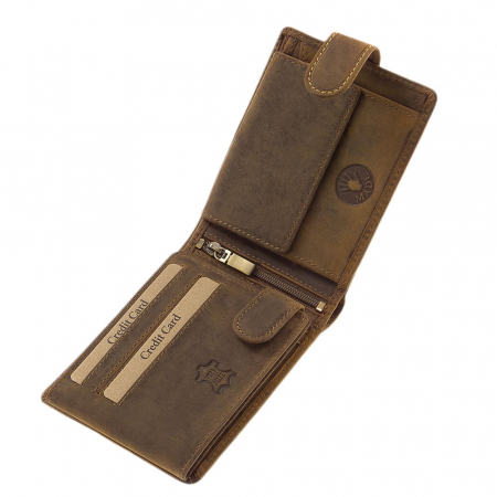 Portofel Handmade Din Piele Naturala De Bovina Green Deed Fish [2]