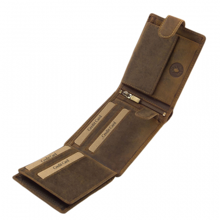 Portofel Handmade Din Piele Naturala De Bovina Green Deed Fish [4]