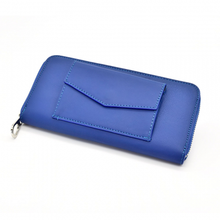 Portofel Jasmin Din Piele Naturala Albastru Royal, Pentru Dama [0]