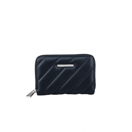 Portofele din piele - Portofel negru, de dama, din piele ecologica, DKW6009-01