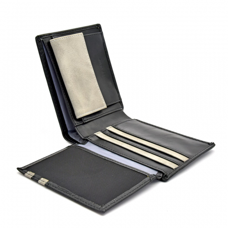 Portofel P Club Din Piele Naturala Neagra, Pentru Barbati [2]