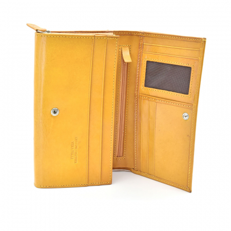 Portofel Pentru Dama, Piele Naturala Galbena Centro [1]