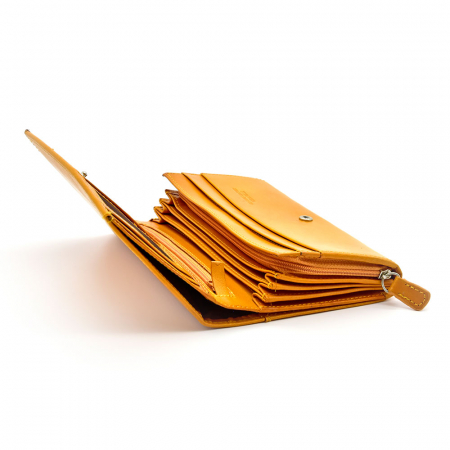 Portofel Pentru Dama, Piele Naturala Galbena Centro [2]