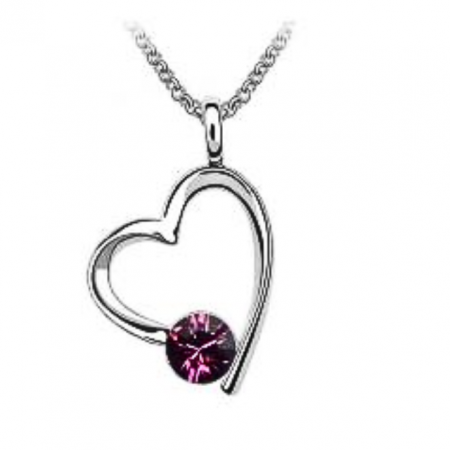 Seturi cu cristale - Colier BRIGHT LOVE amethist cu elemente Swarovski, placat cu aur 18k