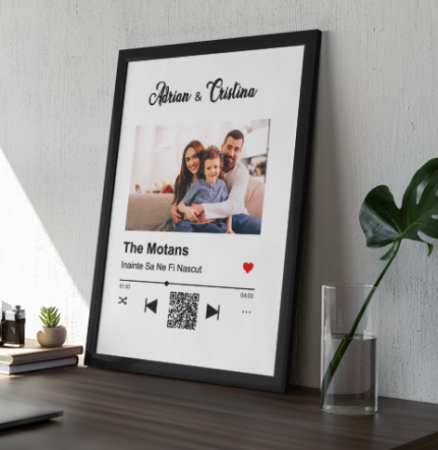 Ramă foto de birou - Melodia noastră cu cod QR   RFQ1001 [2]