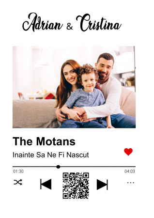Ramă foto de birou - Melodia noastră cu cod QR   RFQ1001 [1]