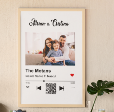 Ramă foto de birou - Melodia noastră cu cod QR   RFQ1001 [4]