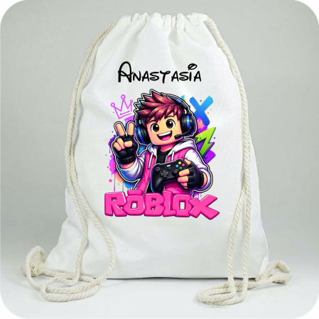 Saculeti personalizati - Săculeți Personalizați cu  Roblox  pentru Școală și Grădiniță | Cu Nume Copil | e-Cadou
