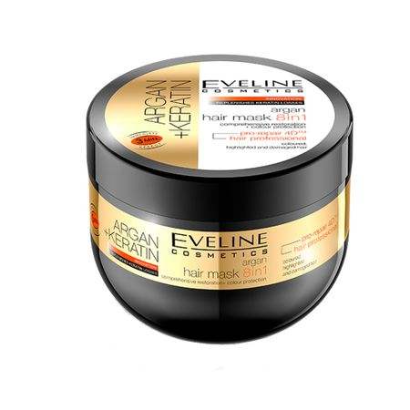 Masca de par, Eveline Cosmetics, 8 in 1 Argan + Keratina, 300ml Masca de par, Eveline Cosmetics, 8 in 1 Argan + Keratina, 300ml