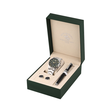 Ceasuri - Santa Barbara Polo Gift Set - Ceas Barbatesc Quartz Argintiu SB.1.10678-4