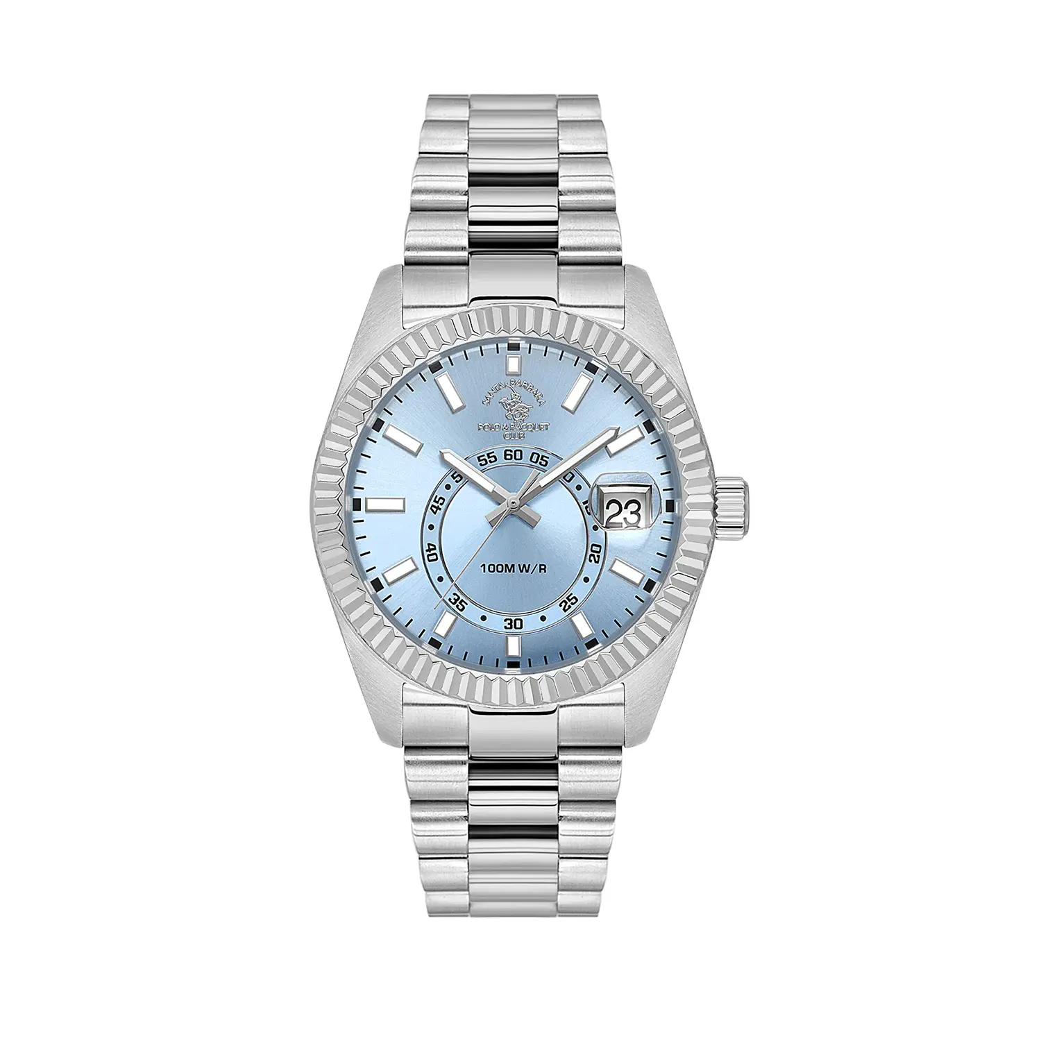Ceasuri si Ochelari - Santa Barbara Polo Legend - Ceas Barbatesc Quartz Argintiu SB.1.10598-7