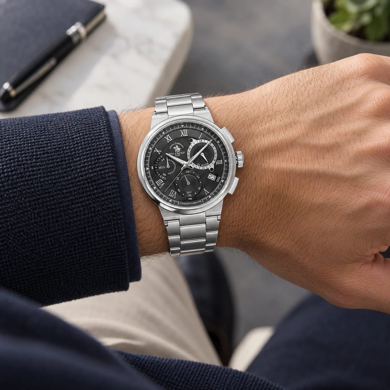 Santa Barbara Polo Legend - Ceas Barbatesc Quartz Argintiu SB.1.10705-1 [2]