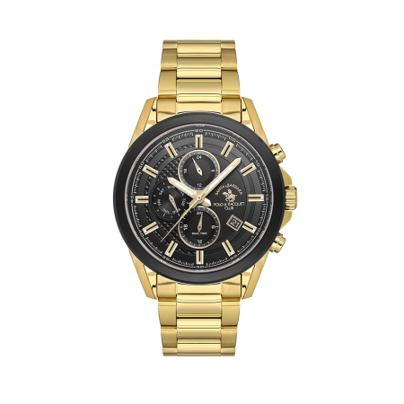 Ceasuri - Santa Barbara Polo Legend - Ceas Barbatesc Quartz Auriu SB.1.10675-5