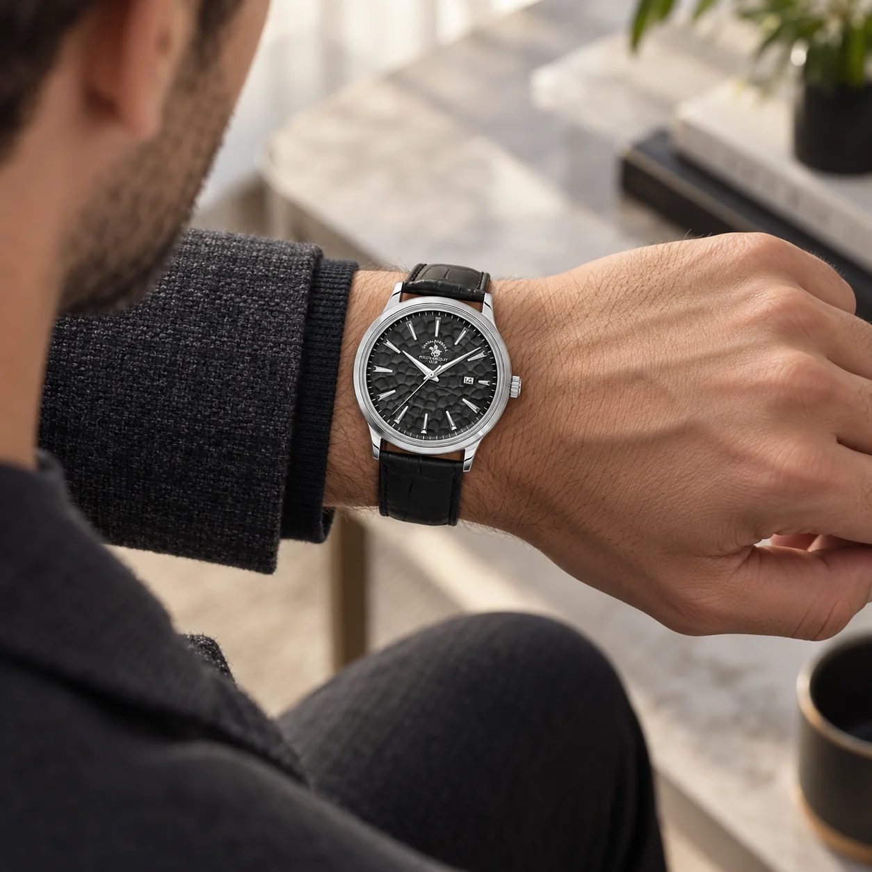 Santa Barbara Polo Noble - Ceas Barbatesc Quartz Negru SB.4.10038-2 [2]