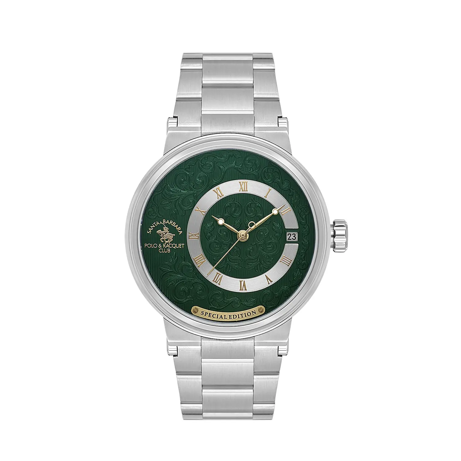 Ceasuri si Ochelari - Santa Barbara Polo Western "Special Edition" - Ceas Barbatesc Automatic Argintiu SB.1.10702-5