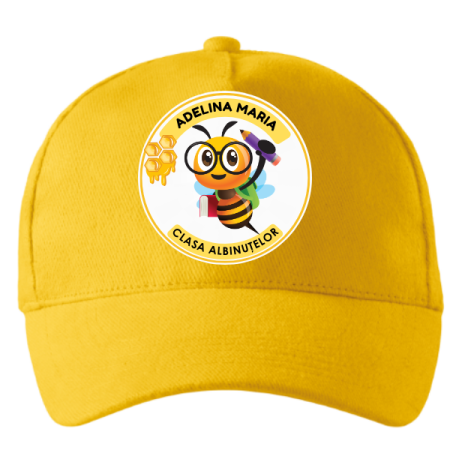 Cadouri pentru profesori sau absolventi - Sapca personalizata cu Albinute pentru scoala sau concursuri  ❤️ E-Cadou.com