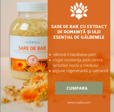 Valentine's Day - Sare de baie cu extract de romaniță și ulei esențial de gălbenele