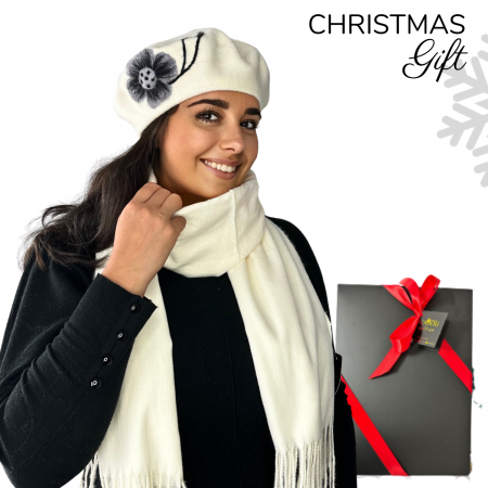 Set 2in1 Caciula de dama stil bereta cu esarfa asortata, marime universala, BM22.03-1507I, Rabionek [0]