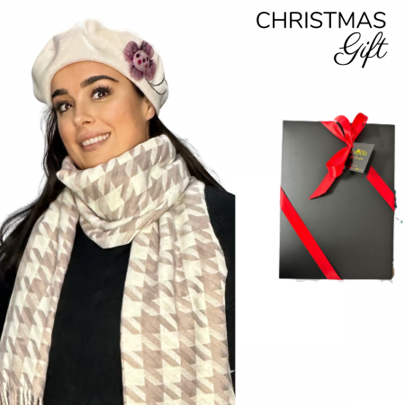 Set 2in1 Caciula de dama stil bereta cu esarfa asortata, marime universala, SET.BM22.03.V11003, Rabionek [0]