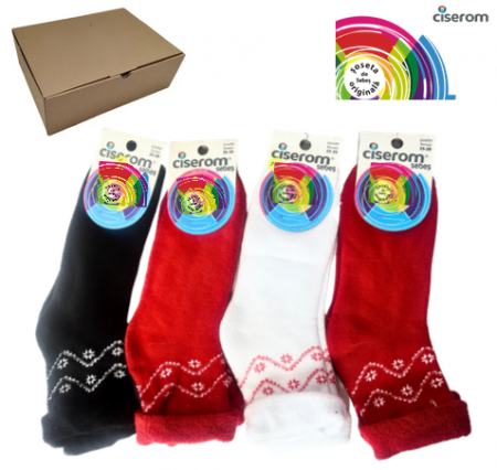 Set 4 perechi sosete flausate femei din bumbac şi elastan, Ciserom 236M [0]