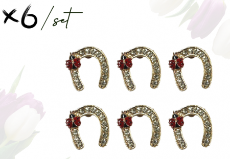 Bijuterii - Set 6 brose martisor potcoava 4x3 cm  BR23.074