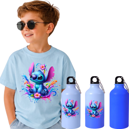 Set Back to School Tricou + Bidon de apa termosensibil la rece pentru copilul tău  Stitch [1]