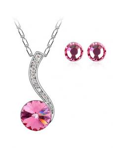 Bijuterii - Set bijuterii Adela rose cu cristale, garantie 6 luni