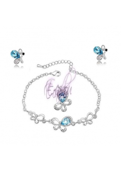 Seturi cu cristale - Set bijuterii Butterfly 3in1 (cristale swarovski blueink)