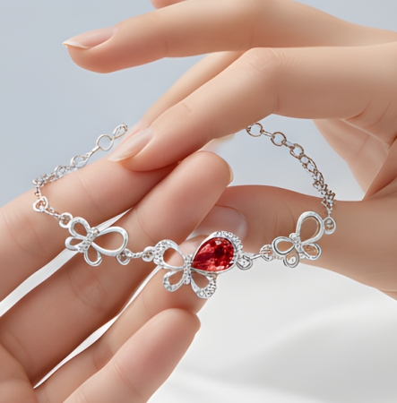 Set Bratara cu cristale si cercei asortati, placate cu aur 18K [2]