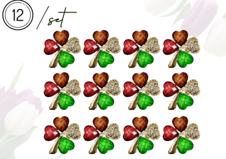 Bijuterii - Set Brose Trifoi 3D  3x3 cm  BR23.065