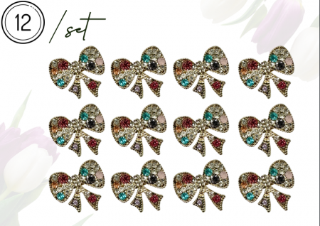 Bijuterii - Set Brose Fundite cu cristale  3x3 cm  BR23.068_12