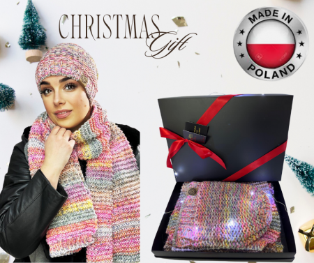 Set Caciula si fular impletite, calduroase din lana, caciula cu polar în interior AMELIA multicolor, Polonia [0]