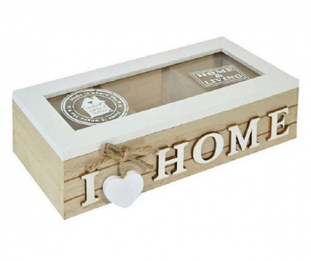 Set cadou 5in1 pentru adolescente, cutie lemn I LOVE HOME< Agenda si suport cu sclipici,  usrulet din plus [2]