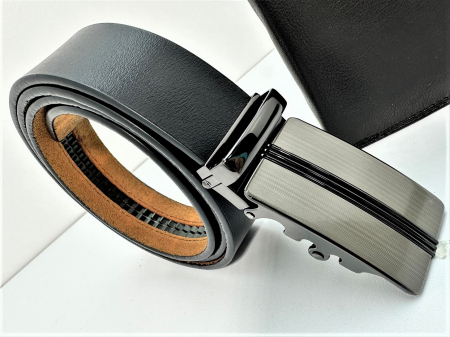 Set cadou elegant pentru barbati cu Portofel de piele si Curea automata N507 120cm [1]