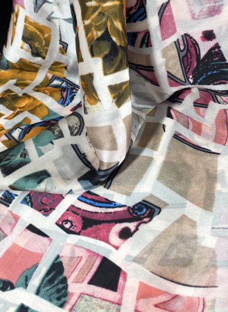 Set cadou femei Rucsac de dama Micussi roz pudra/roșu și Eșarfă de mătase asortata [4]