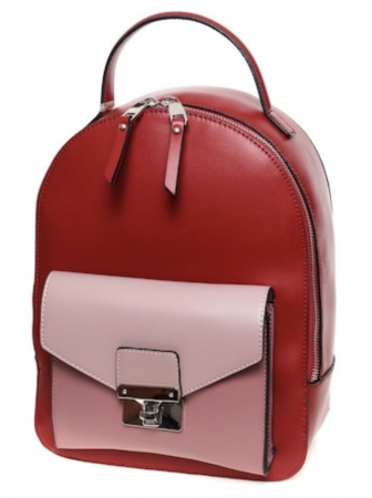 Set cadou femei Rucsac de dama Micussi roz pudra/roșu și Eșarfă de mătase asortata [1]