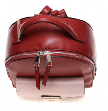 Set cadou femei Rucsac de dama Micussi roz pudra/roșu și Eșarfă de mătase asortata [3]