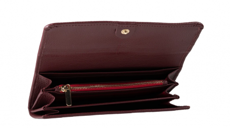 Set cadou femei Portofel si Curea de piele naturala 100% produs in Romania, visiniu, ,SRN_ALC03 [2]
