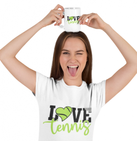 Cadouri pentru Bunici - Set cadou personalizat pentru iubitorii de tenis  I Love Tenis TNS50002 cu tricou si cana