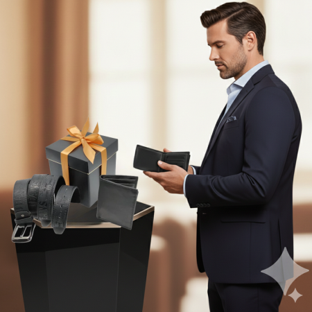 Seturi barbati portofel si curea - Set cadou Portofel piele si Curea piele ecologica de barbati neagra,PB-LY1114 latime curea 3.5cm, e-CADOU, latime curea 3.5cm, e-CADOU