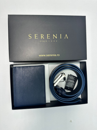 Set cadou Portofel si Curea de piele naturala de barbati culoare belumarin, produs in Romania, SRN_NAPPA_105 [1]